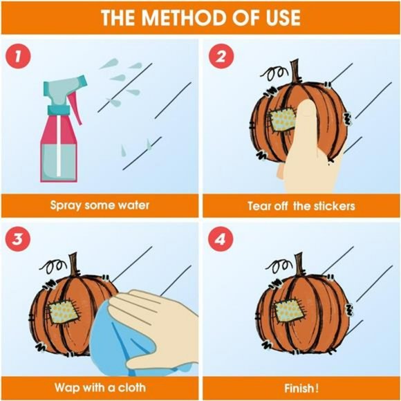 108 PCS Fall Window Cling Sticker, Thanksgiving Autumn Harvest Colorful Pumpkin - Picture 6 of 6